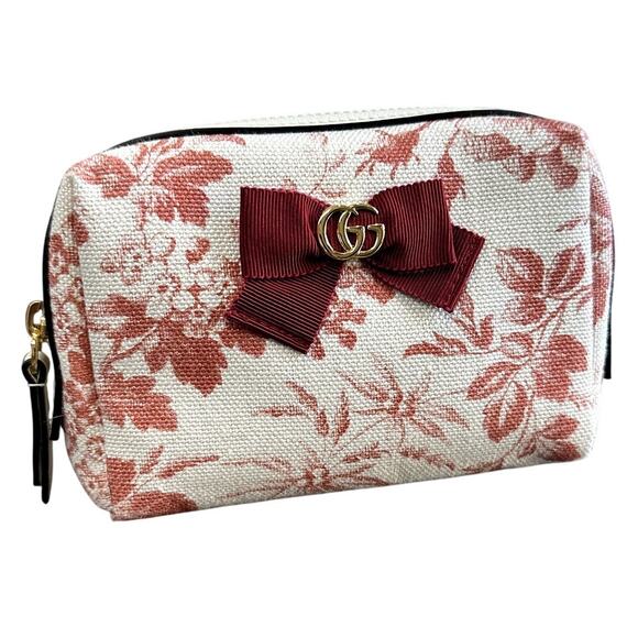 GUCCI Cosmetic Pouch Japan Limited Ribbon Herbarium Flora - Picture 2 of 9